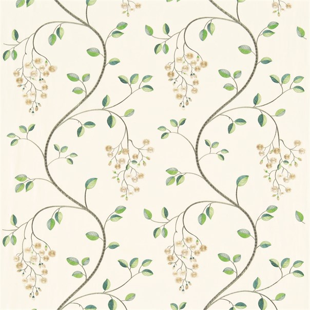 Asami Embroidery Ivory/Linen Fabric by Sanderson