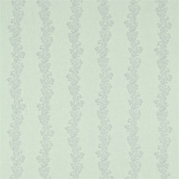 Sparkle Coral Embroidery Silver/Aegean Fabric by Sanderson