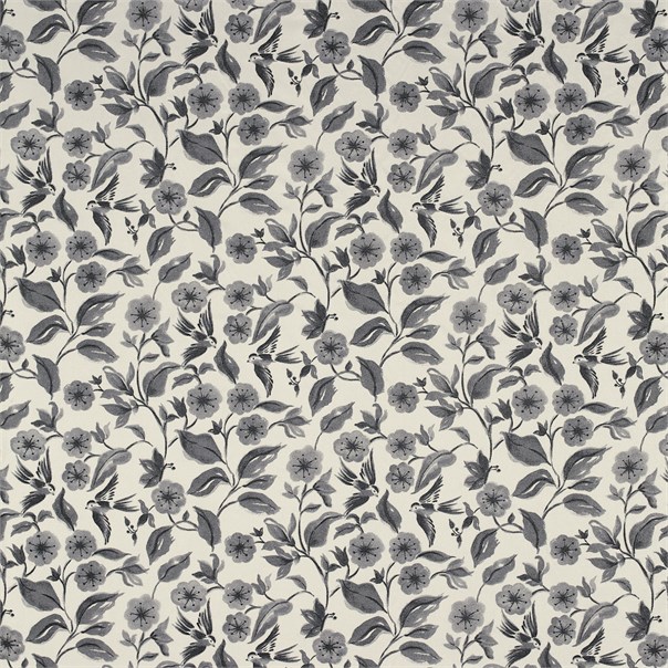 Bird Blossom Charcoal Fabric by Sanderson