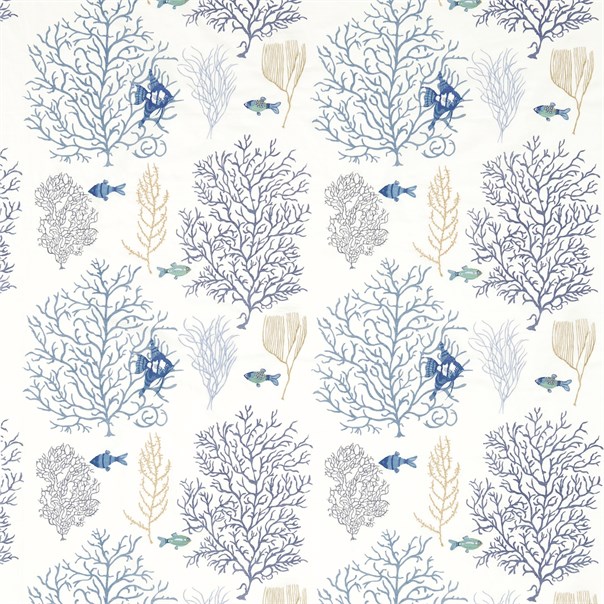 Coral & Fish Marine/Blue Fabric by Sanderson