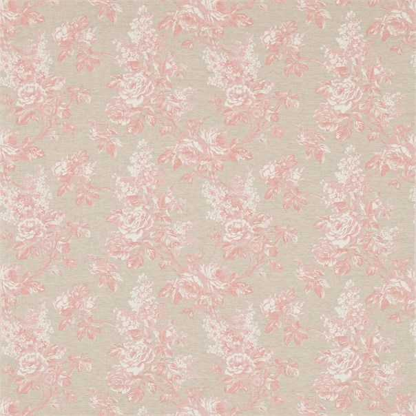 Sorilla Damask Shell Pink/Linen Fabric by Sanderson