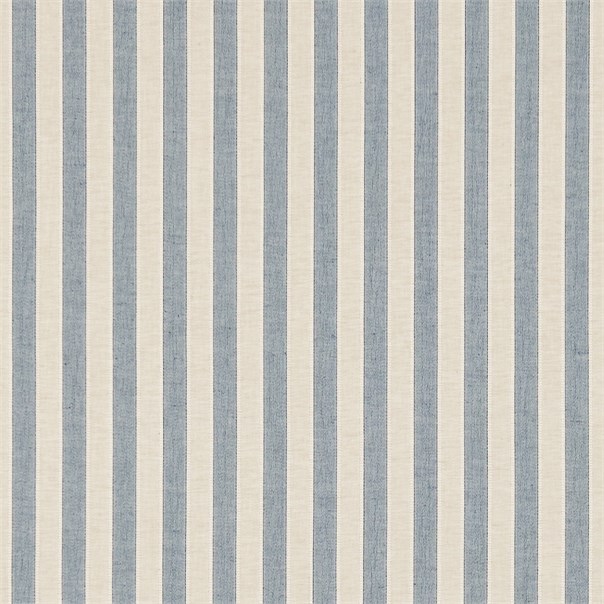 Sorilla Stripe Indigo Linen Fabric by Sanderson