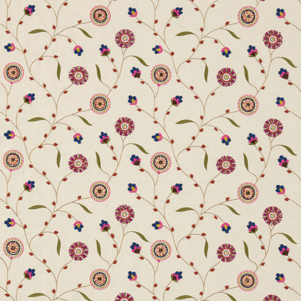 Boho Flowers Magenta/Multi Fabric by Sanderson