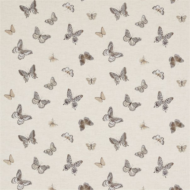 Butterfly Embroidery Charcoal/Walnut Fabric by Sanderson