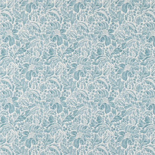 Rhapsody Aqua/Ecru Fabric by Sanderson