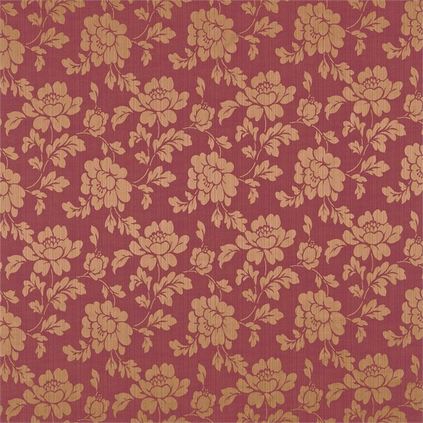 Albury Damask Amber/Red Fabric by Sanderson