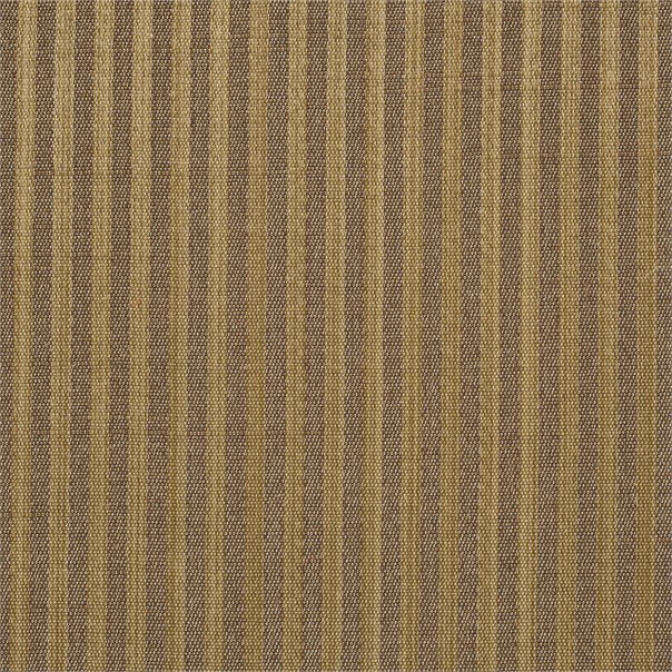 Albury Stripe Antique Gold/Brown Fabric by Sanderson
