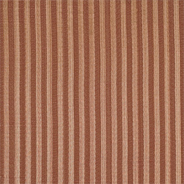 Albury Stripe Terracotta Fabric by Sanderson