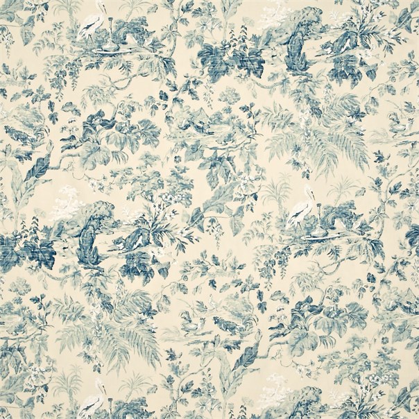 Aesops Fables Blue Fabric by Sanderson
