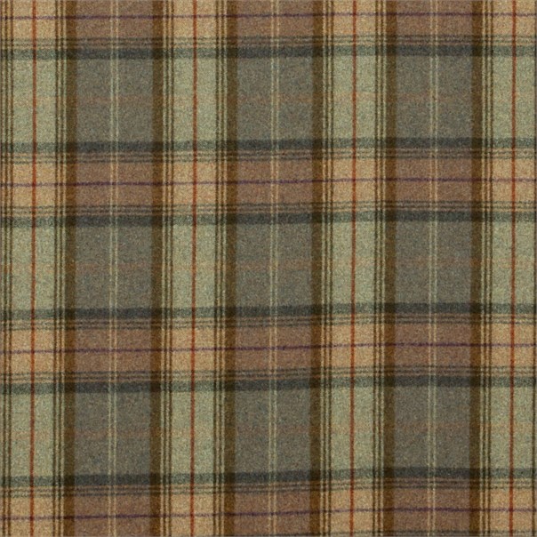Woodford Plaid Thistle/Thyme Fabric by Sanderson