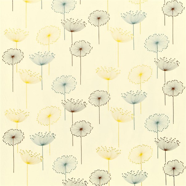Dandelion Embroidery Floral and Botanical Fabric by Sanderson