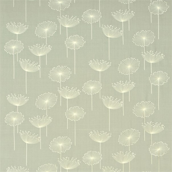 Dandelion Embroidery Silver/Ivory Fabric by Sanderson