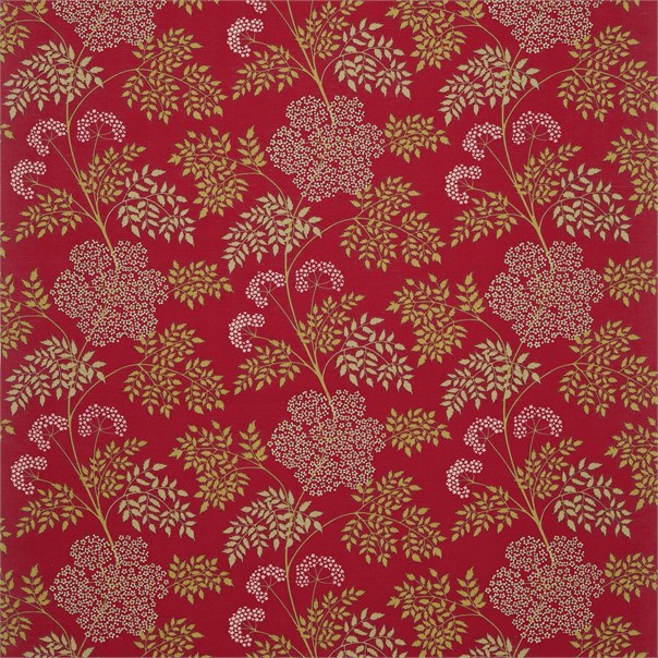 Cowparsley Scarlet Fabric by Sanderson