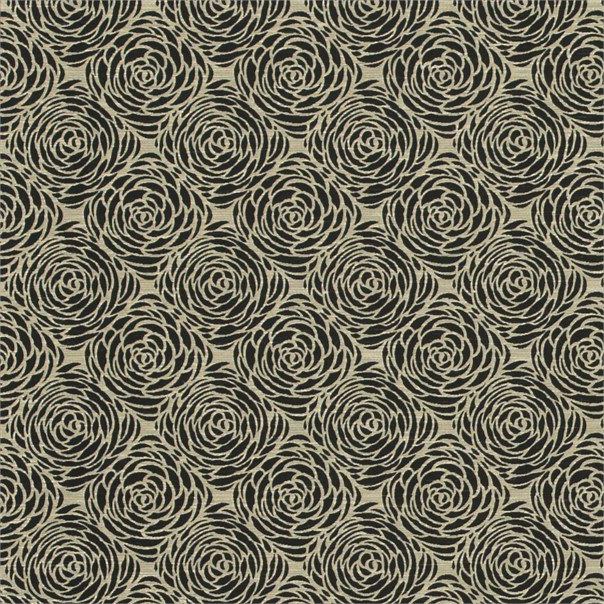 Dahlia Black/Linen Fabric by Sanderson