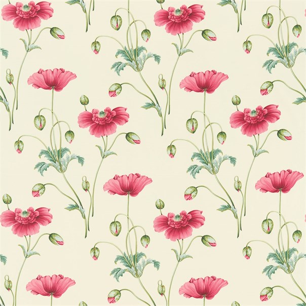 Persian Poppy Pink/Teal Fabric by Sanderson