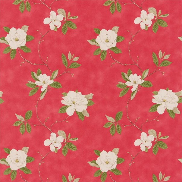 Sweet Bay Red/Green Fabric by Sanderson