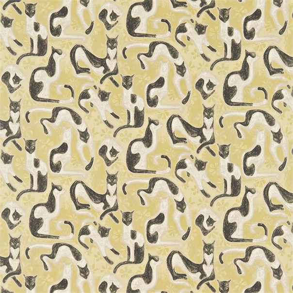 Omega Cats Celadon Fabric by Sanderson