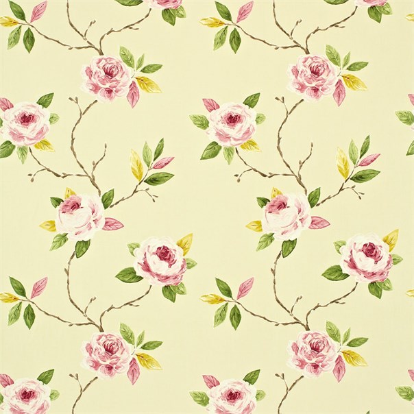 Ottoline Rose/Moss Fabric by Sanderson