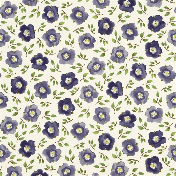 Hellebore China Purple/Green Fabric by Sanderson