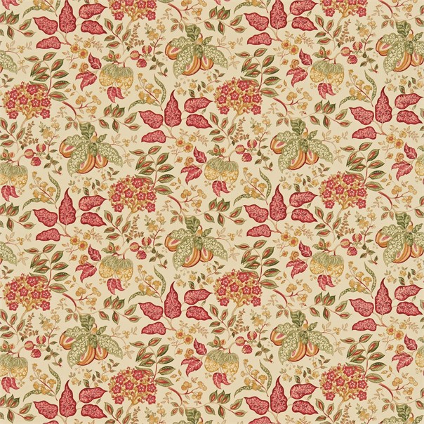 Madagascar Gold/Red Fabric by Sanderson