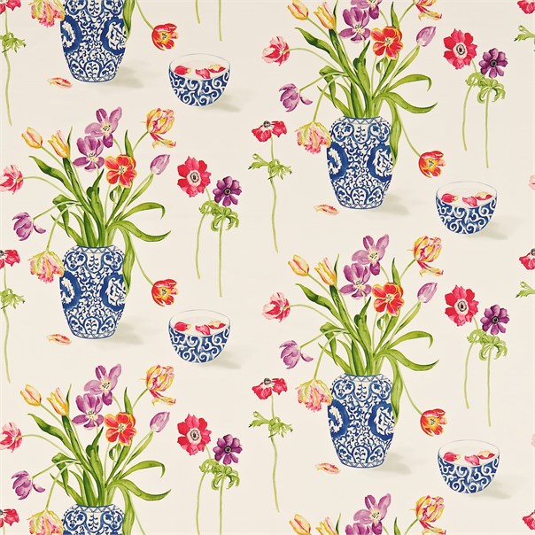 Painters Garden Violet/Crimson Fabric by Sanderson
