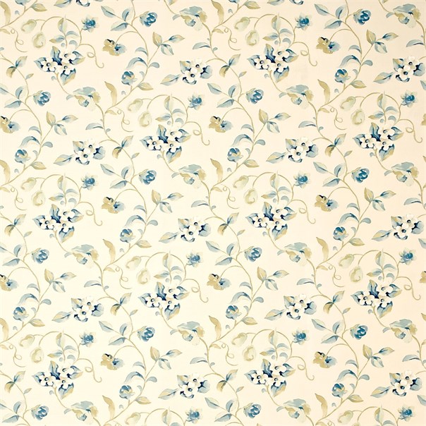 Orchard Blossom China Blue Fabric by Sanderson