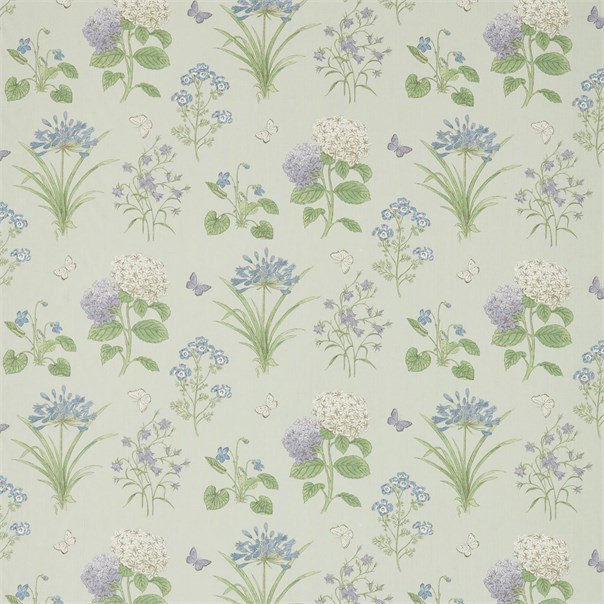 Harebells & Violets Sorrel/Sky Blue Fabric by Sanderson