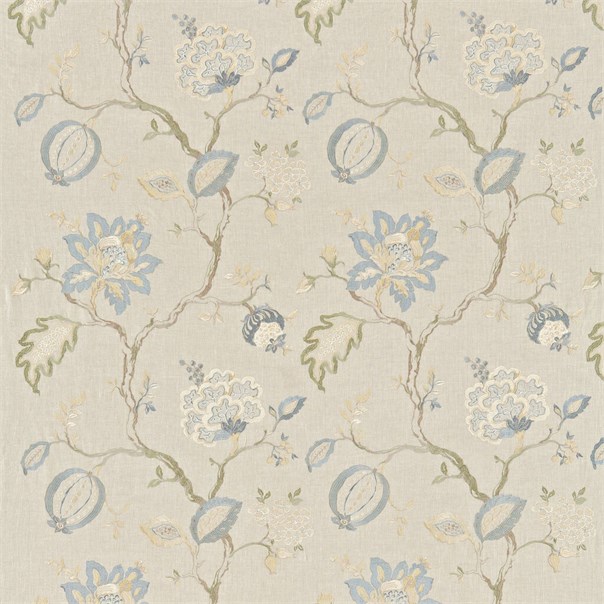 Hadham Cornflower Blue/Linen Fabric by Sanderson