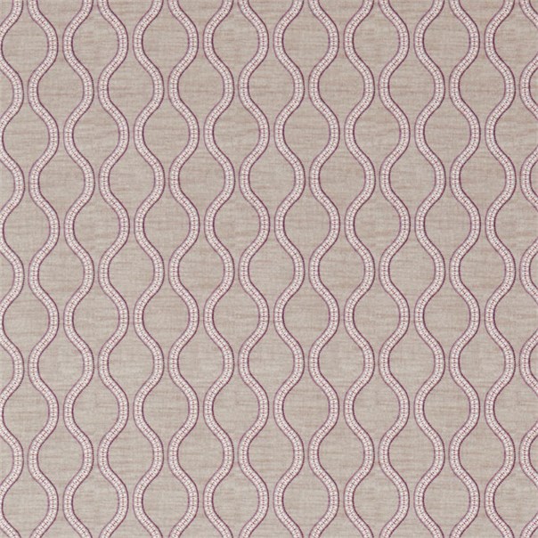 Ogee Stripe Amethyst/Cerise Fabric by Sanderson