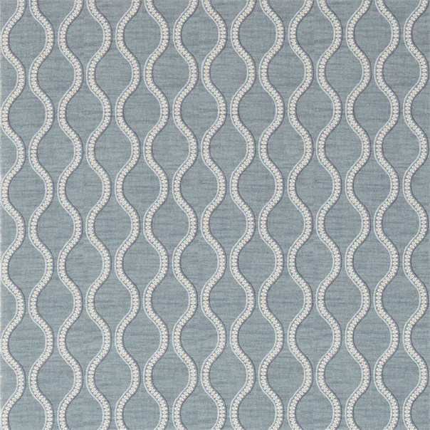 Ogee Stripe Pewter/Gold Fabric by Sanderson