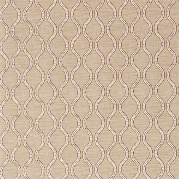Ogee Stripe Linen/Red Fabric by Sanderson
