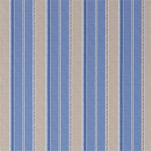 Kilim Stripe Indigo/Taupe Fabric by Sanderson