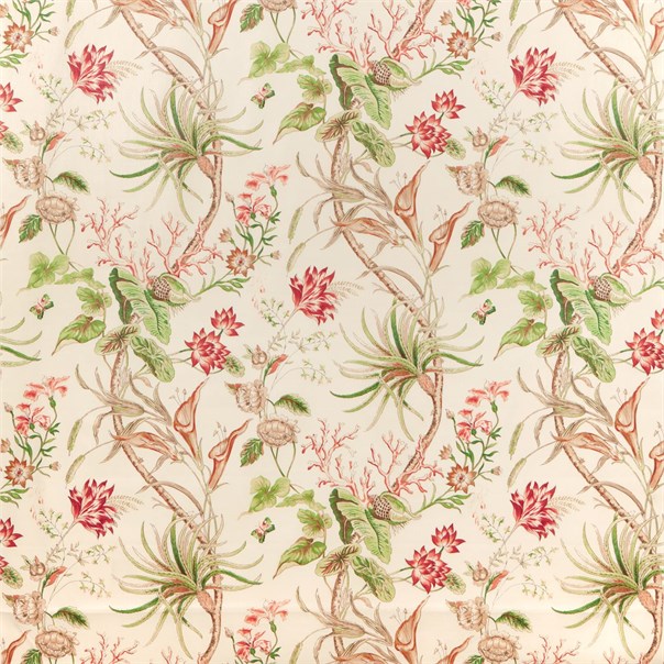 Mauritius Coral/Ivory Fabric by Sanderson