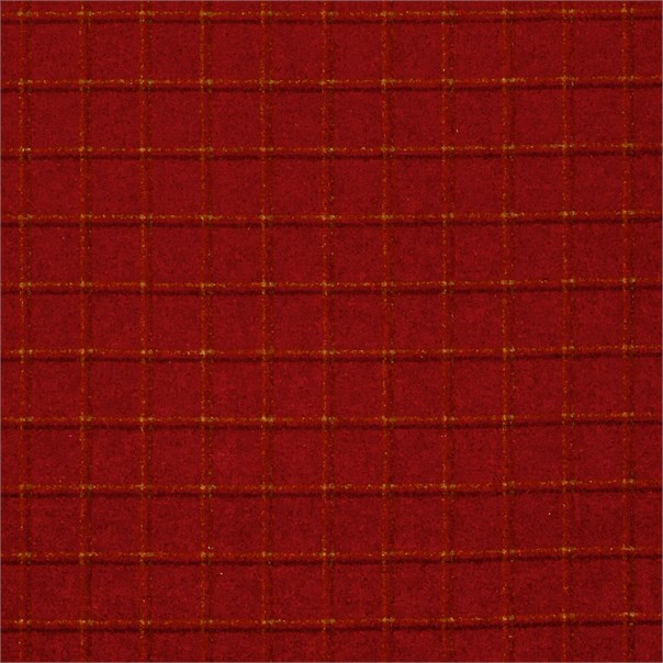 Woodford Check Church Red Fabric by Sanderson
