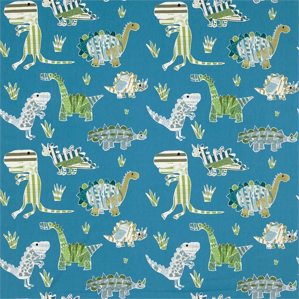 Jolly Jurassic Ocean Khaki and Natural Fabric by Harlequin
