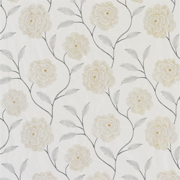 Marbree Charcoal Gold and Ivory Fabric by Harlequin