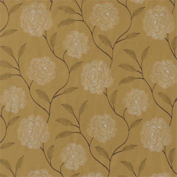 Marbree Gold Bark and White Fabric by Harlequin
