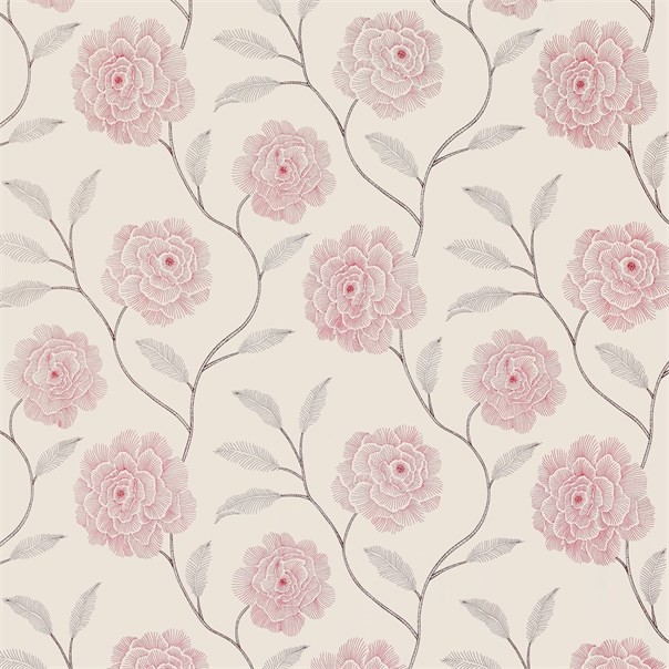 Marbree Scarlet Bark and Neutral Fabric by Harlequin
