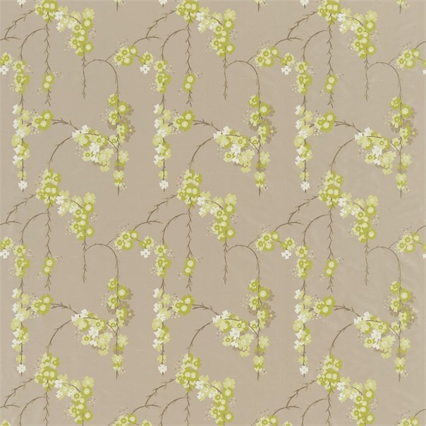 Giselle Neutral Lime and Chocolate Fabric by Harlequin