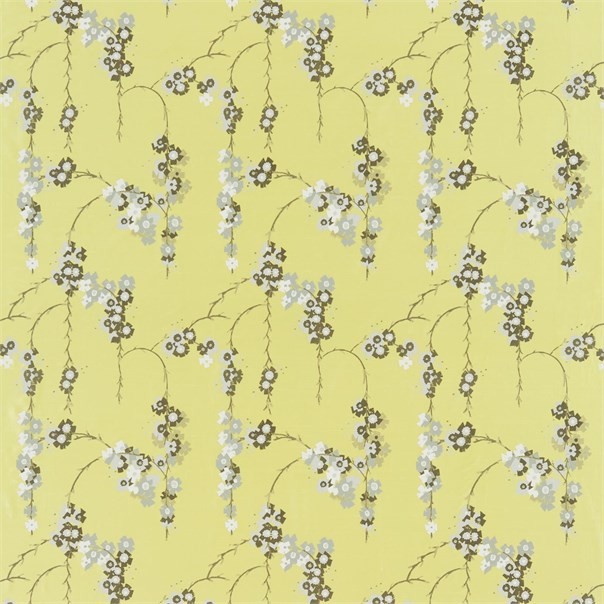 Giselle Chartreuse Grey and White Fabric by Harlequin