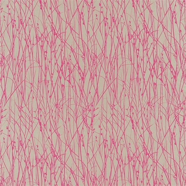 Grasses Pebble/Magenta Fabric by Harlequin