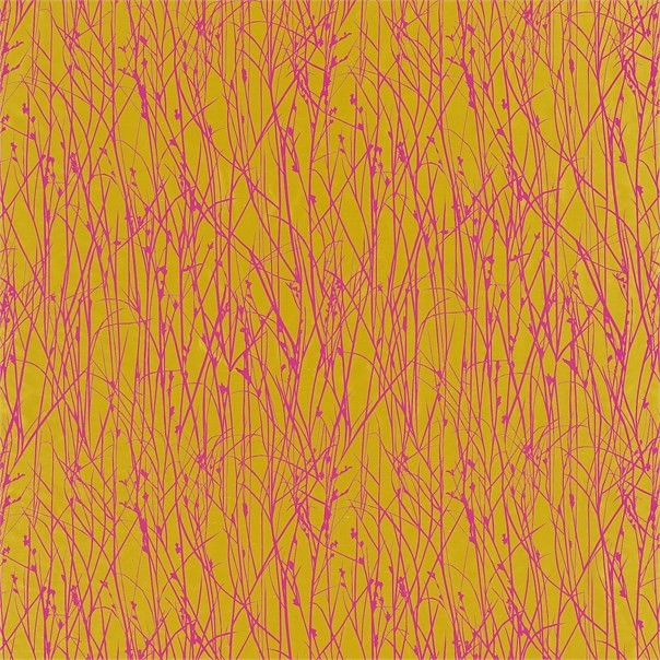 Grasses Turmeric/Magenta Fabric by Harlequin