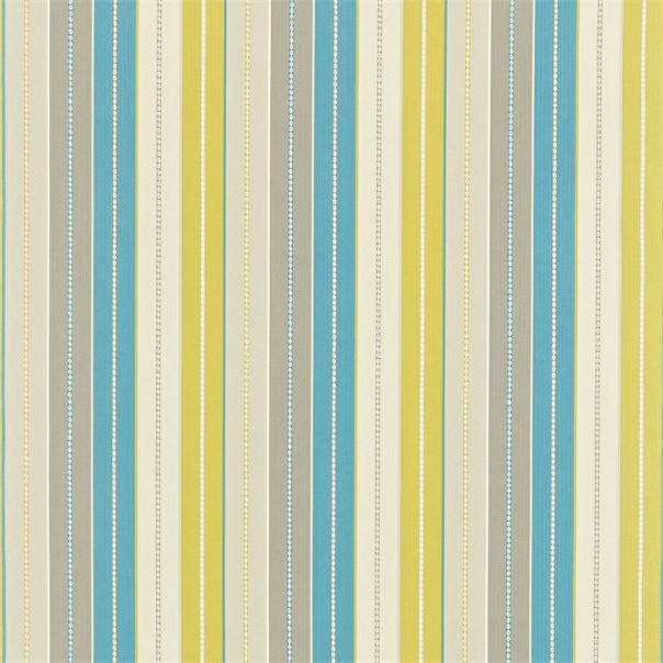 Irma Oatmeal Linen Turquoise Fabric by Harlequin
