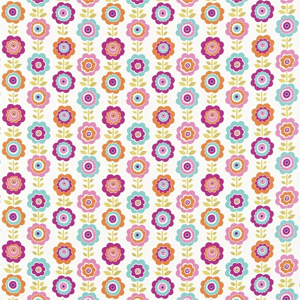 Oopsie Daisy Pink/Orange/Turquoise/Lime Fabric by Harlequin