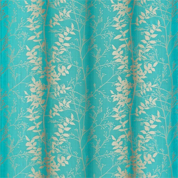 Persephone Aqua/Mocha Fabric by Harlequin