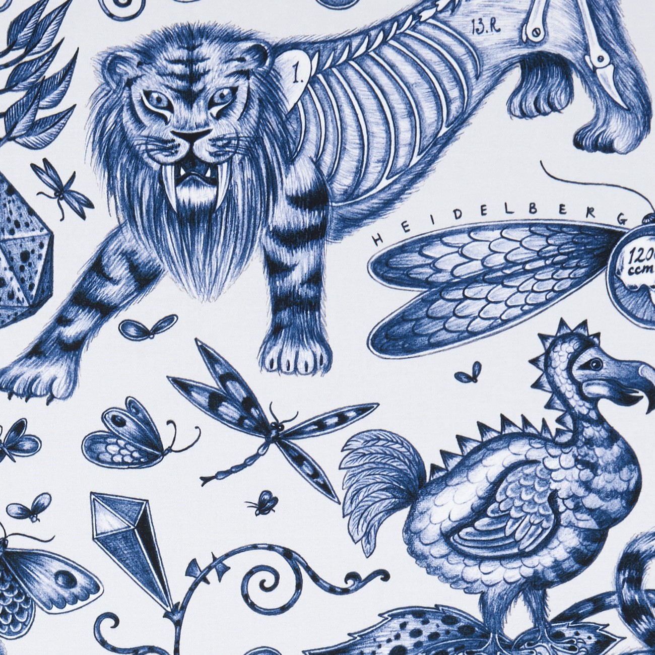 Extinct Blue Fabric by Emma J Shipley