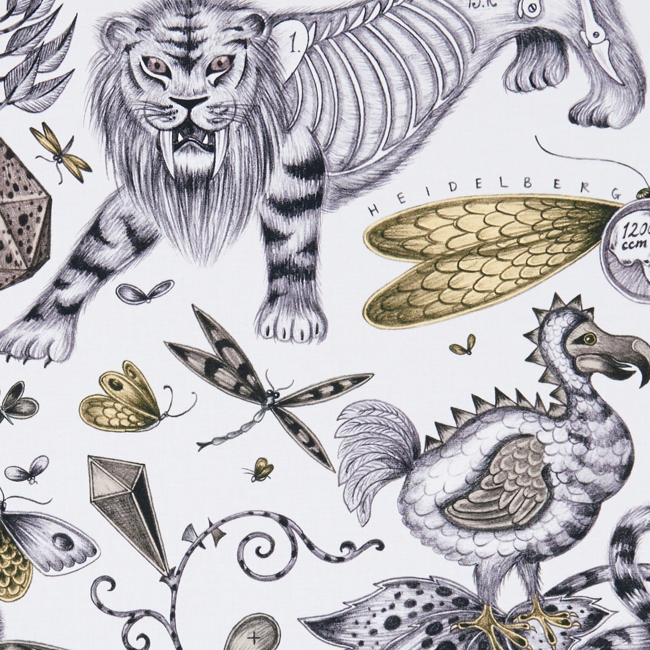 Extinct Gold Fabric by Emma J Shipley