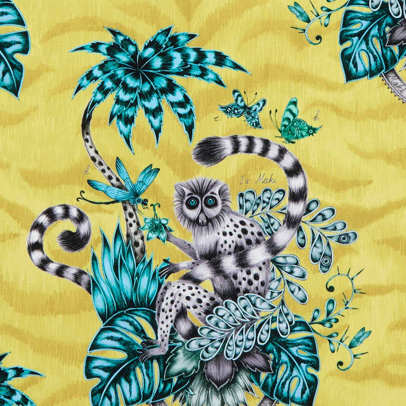 Lemur Lime Fabric by Emma J Shipley