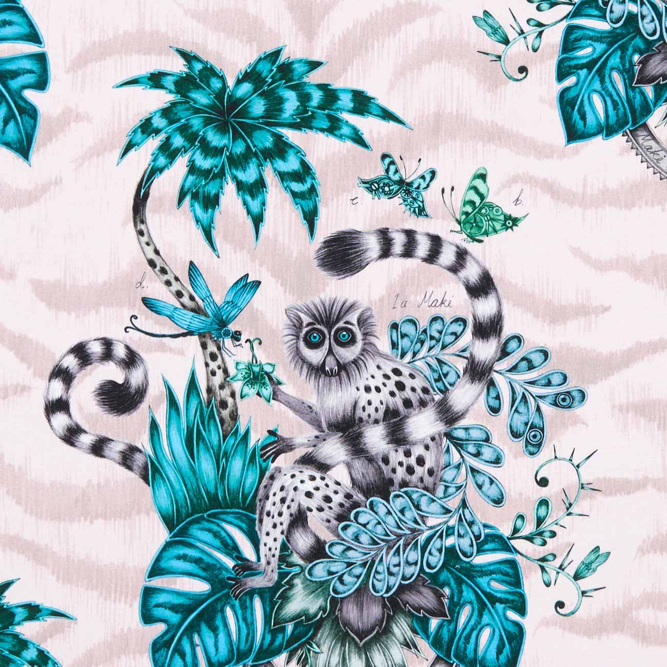 Lemur Pink Fabric by Emma J Shipley