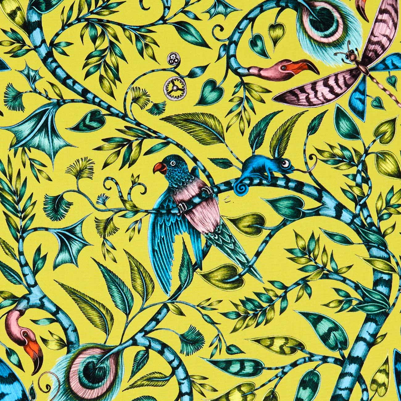 Rousseau Lime Fabric by Emma J Shipley